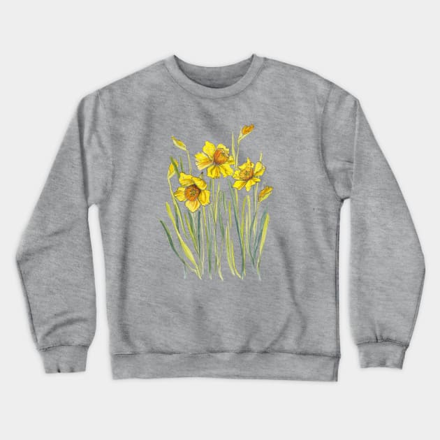 Yellow Daffodils Crewneck Sweatshirt by JessicaRose